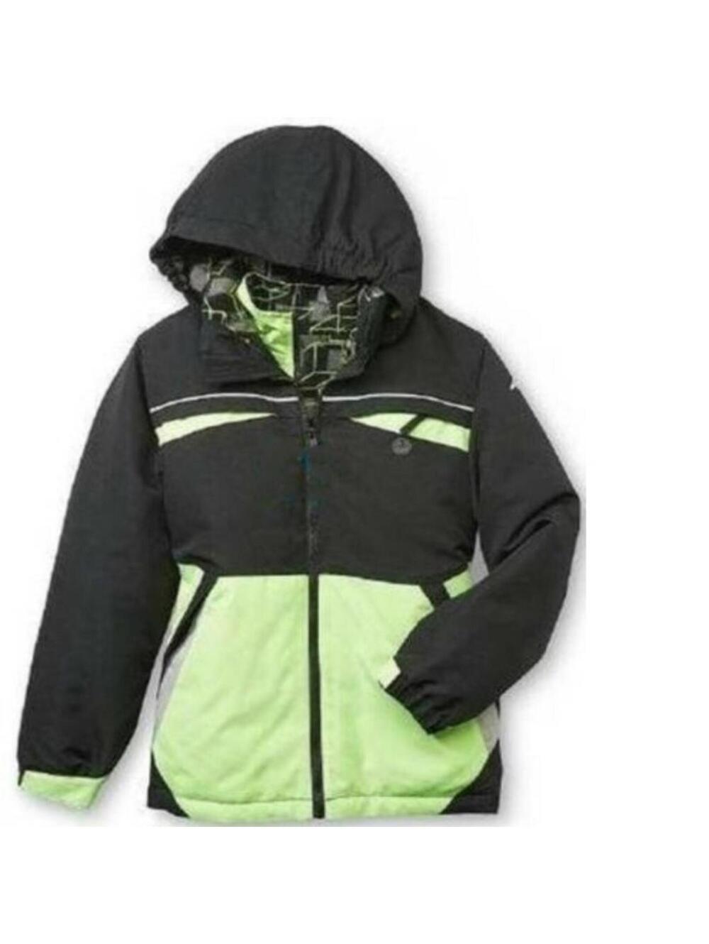 Boys All Weather Jacket 4/5 Black Green 4 in 1 Winter Spring Fall Athletech